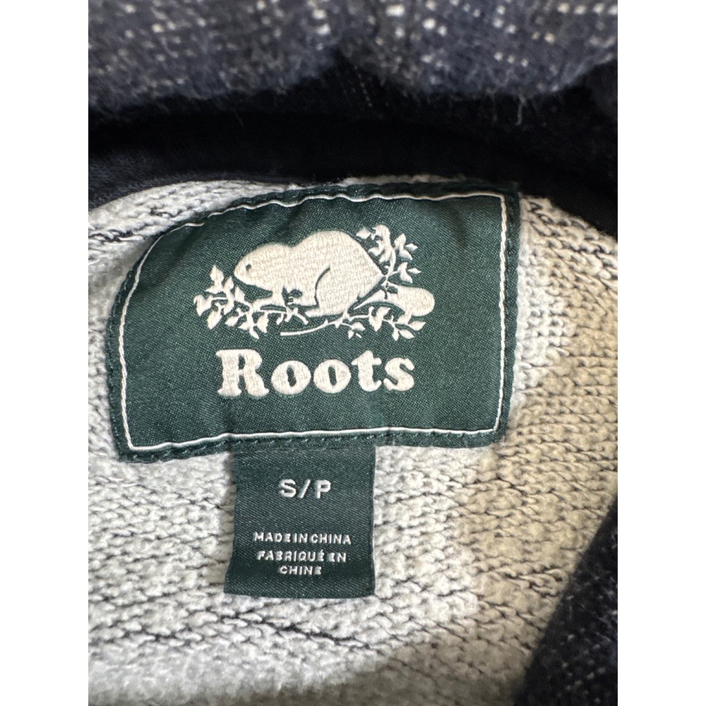 ROOTS Salt & Pepper Hoodie Set Women's S Grey-Navy Beaver Scarf Earmuffs Small - Picture 8 of 14